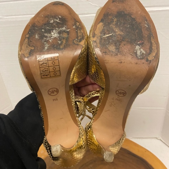 Michael Kors Gold Snakeskin Stiletto Heels - Picture 7 of 9